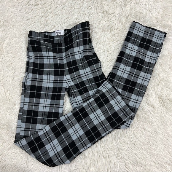 Princess Polly Split Checkered Flare Leg Pants Blue & Black Size 4 - Picture 4 of 11